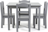 Humble Crew Kids Wood Table and 4 Chair Set, Grey