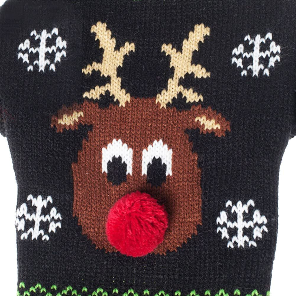 NACOCO Rudolph the Red Nosed Reindeer Sweater Pet Holiday Clothes Cat Sweater Dog Sweater Winter Clothing Teddy Poodle Autumn Winter Clothes Dog Clothes