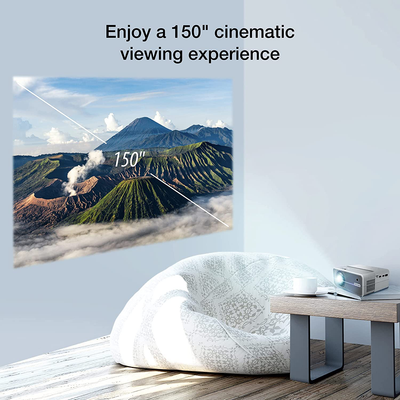 Ezcast Beam V3 5G Wifi Outdoor Projector for Iphone and Android | Supports 1080P, Airplay, Bluetooth, 150" Display, 200 Lumens, Compatible with Fire TV Stick, Roku, PS5, Xbox, Disney+【Update 2021】