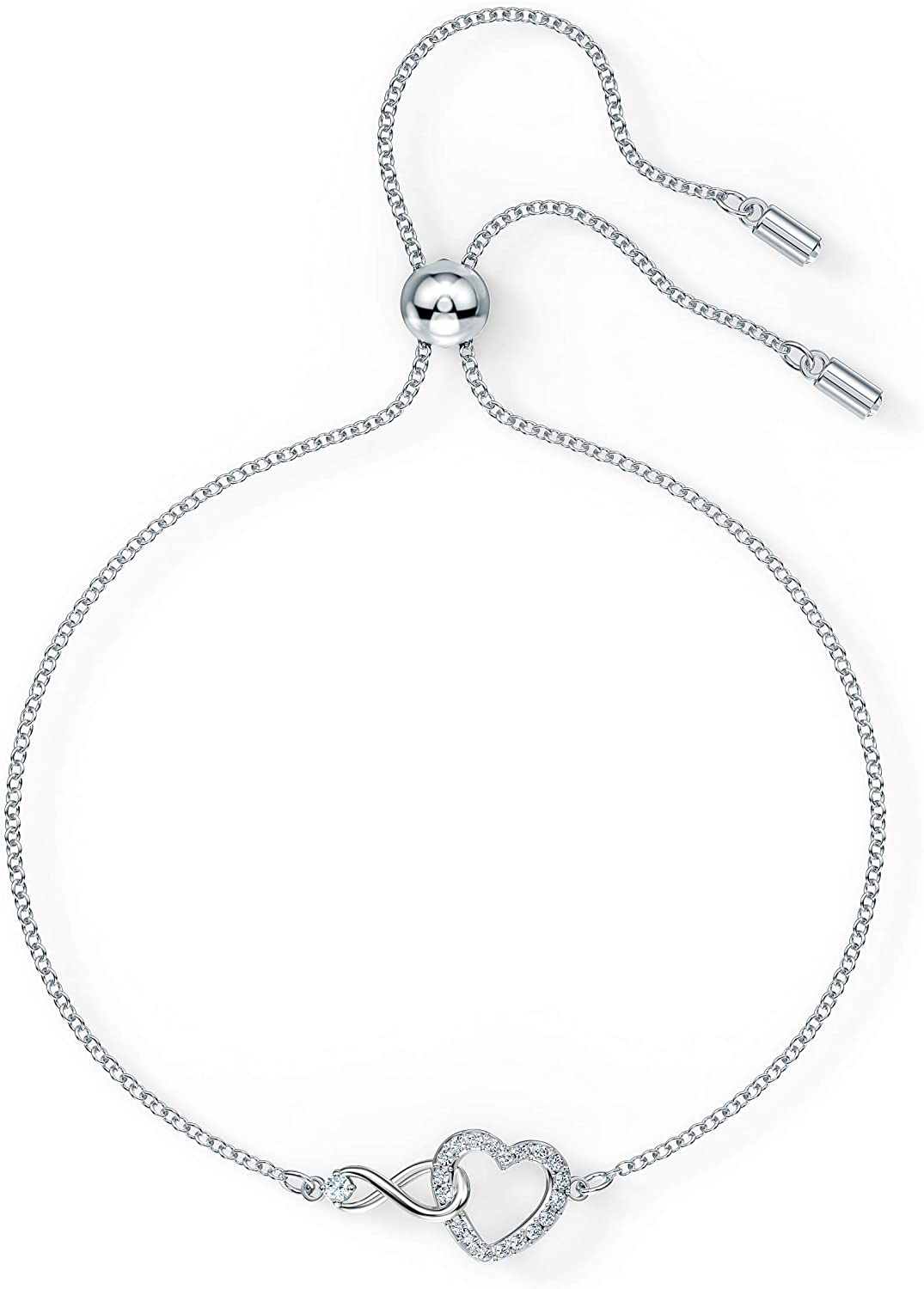 SWAROVSKI Women'S Infinity Heart Jewelry Collections, Rose Gold Tone & Rhodium Finish, Clear Crystals