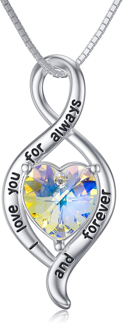 Valentine'S Day Gifts for Women 925 Sterling Silver I Love You to the Moon and Back Necklace Birthday Anniversary Jewelry Gifts for Women Mom Wife Girls