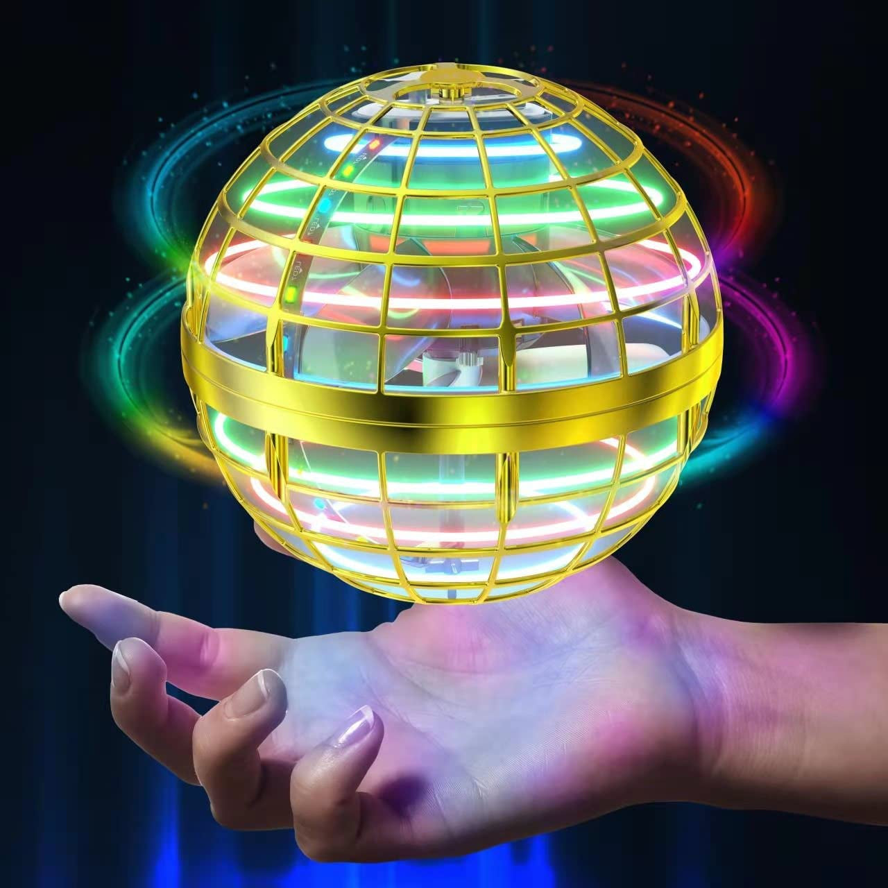 Flying Orb Ball Toys Cosmic Globe Boomerang Hover Ball Galactic Fidget Spinner Hand Drone Orbit Magic Cool Birthday for Boys Girls Teens 6 -10+ Year Old Indoor Outdoor(Blue)