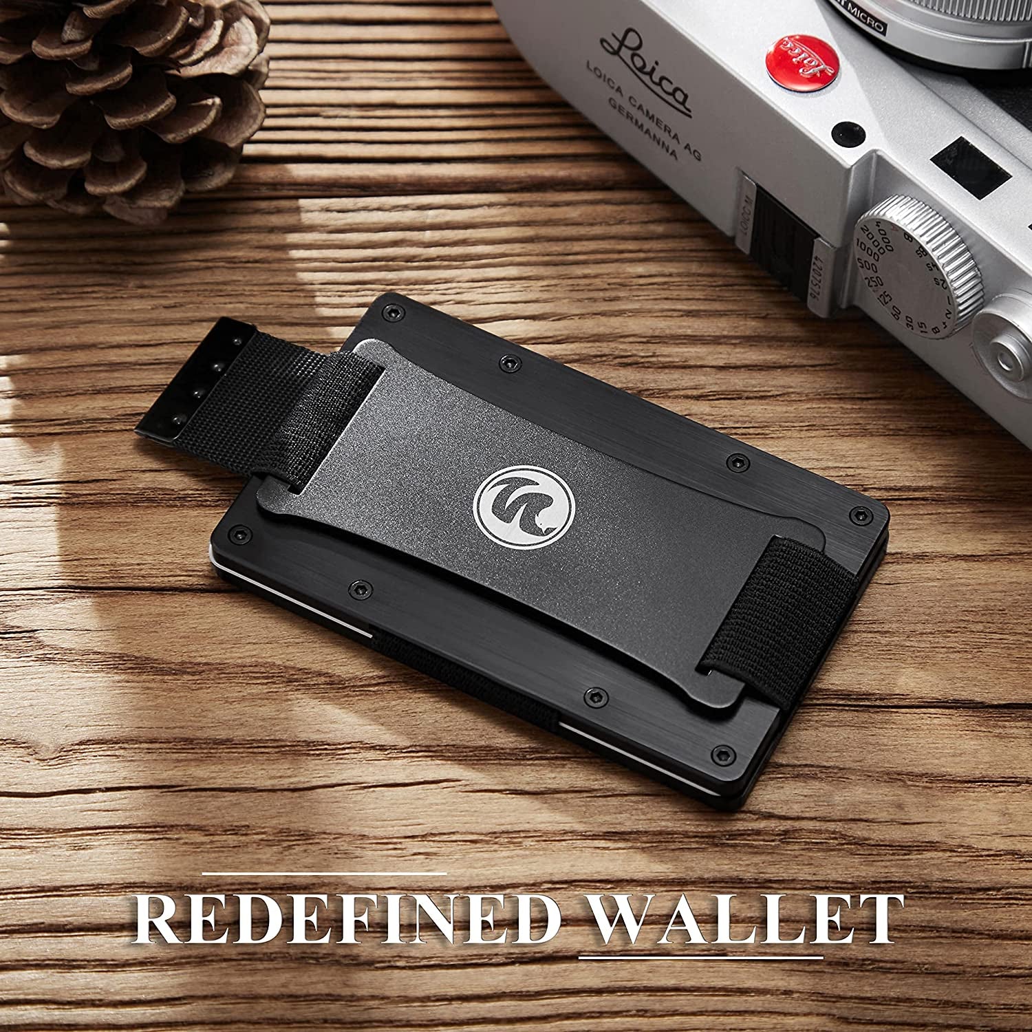 Men Minimalist Engraved Metal Cash Strap Wallet for Husband from Wife | Personalized Valentines Birthday Christmas Gift | Slim Front Pocket RFID Blocking Aluminum EDC Tactical Pull Card Holder