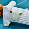 Love Heart Necklace White Jade Simple Pendant Necklace Valentine'S Day Mother'S Day Gifts for Women Her Mom Wife Girlfriend