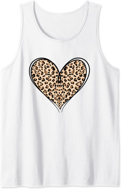 Hearts Leopard Heart Valentines Day Girls Womens Kids Gifts Tank Top