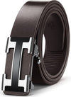 Black Belt Men, Genuine Leather Dress Designer Belts for Men, Fashion Slide Ratchet Click Casual Mens Belt for Jeans