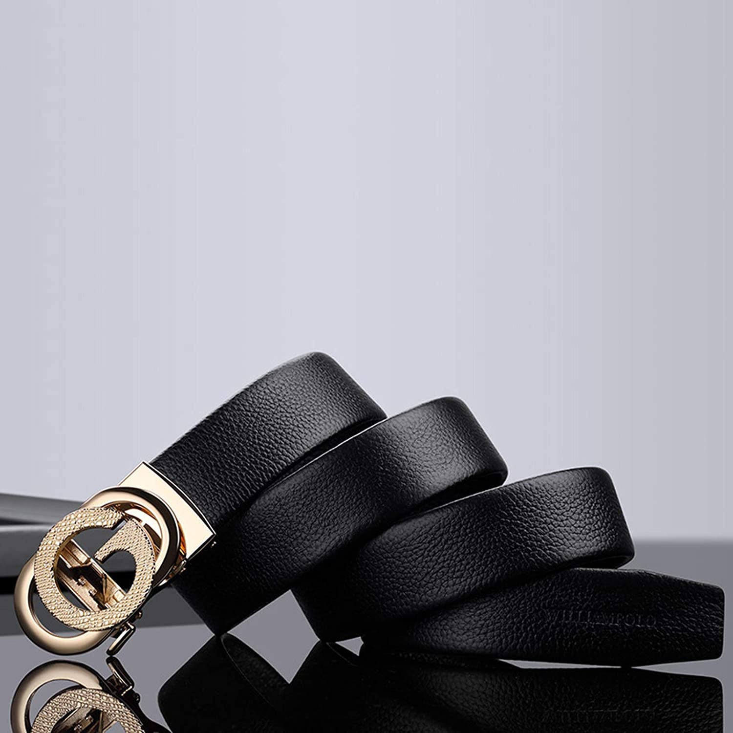 Ratchet Leather Belt for Men Designer Belts for Men with Automatic Buckle Alloy,Trend Fashion with Gift Box