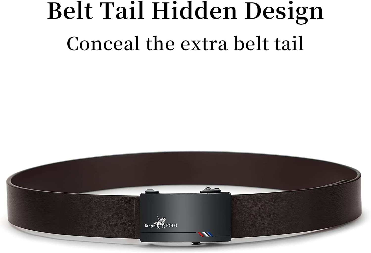 Black Belt Men, Genuine Leather Dress Designer Belts for Men, Fashion Slide Ratchet Click Casual Mens Belt for Jeans