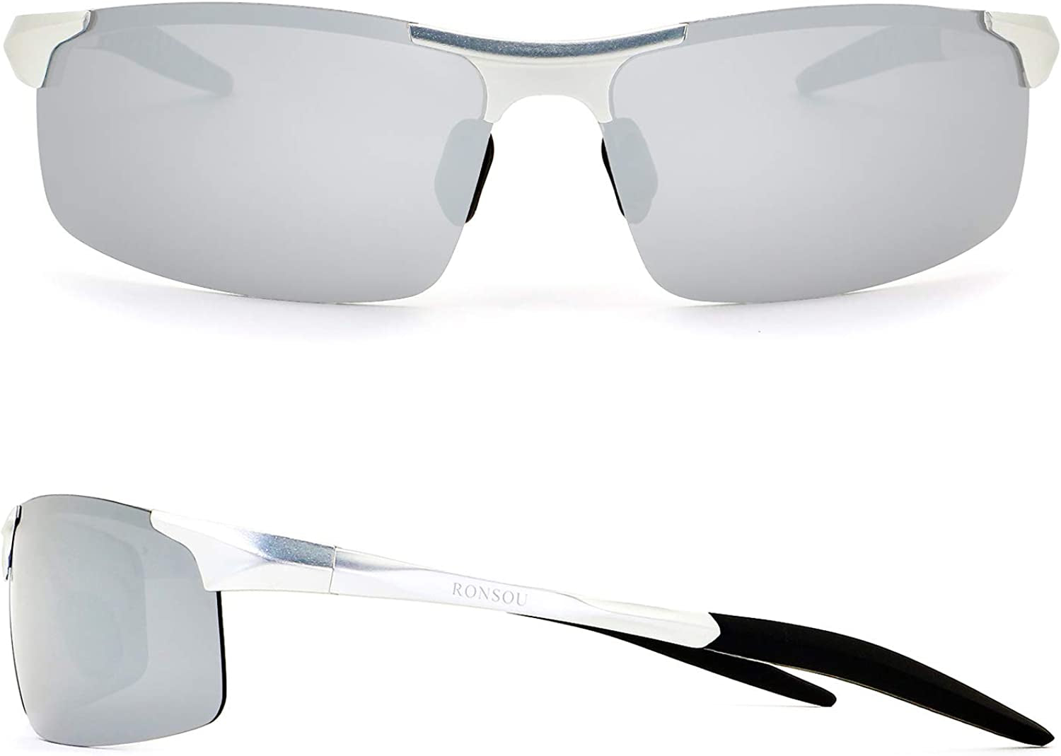 Men Sport Al-Mg Polarized Sunglasses Unbreakable for Driving Cycling Fishing Golf