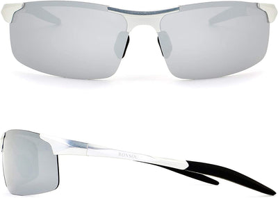 Men Sport Al-Mg Polarized Sunglasses Unbreakable for Driving Cycling Fishing Golf