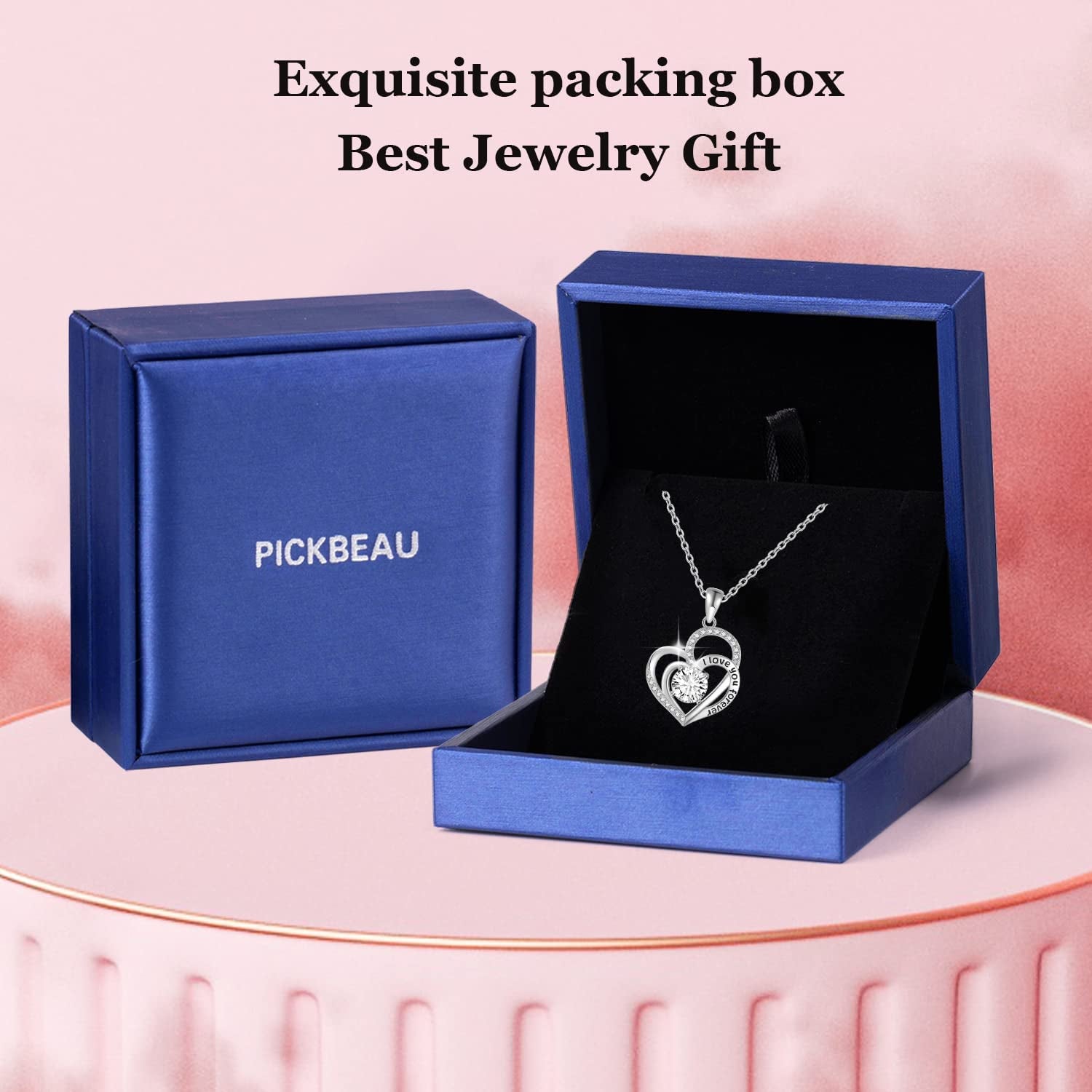 Necklaces for Women 925 Sterling Silver Forever Love Heart Pendant Necklace, Christmas Birthday Anniversary Valentine'S Day Jewelry Gift for Wife Mother Girls