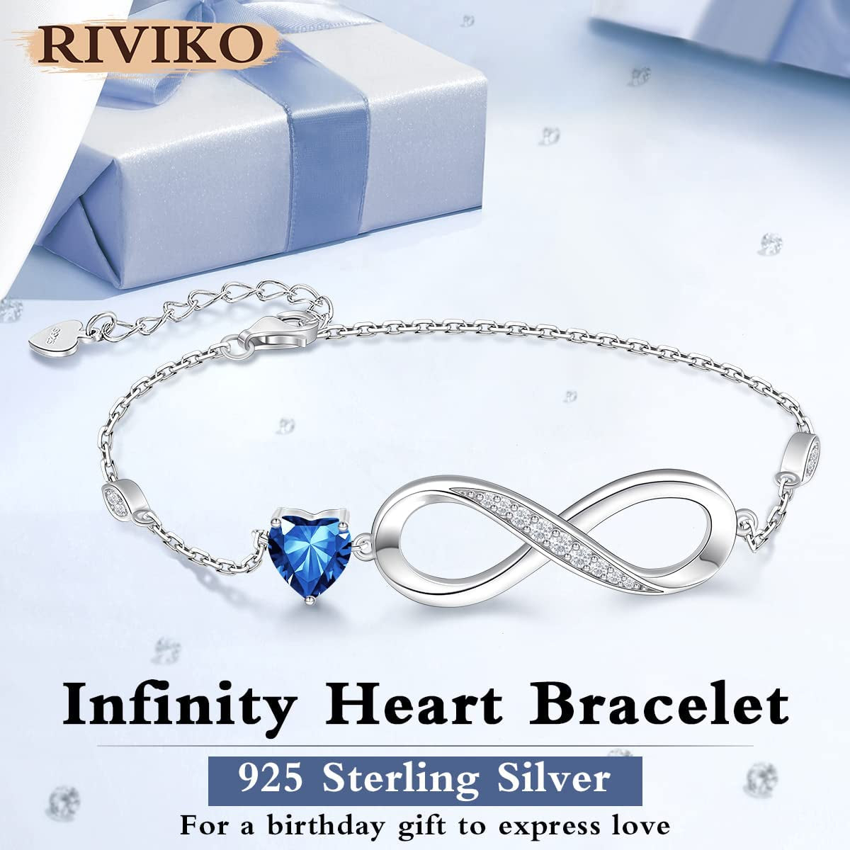 Infinity Love Heart Symbol Charm Bracelet for Women 925 Sterling Silver Adjustable Birthday Christmas Valentine’S Day Jewelry Gift for Mom Women Wife Girls Sister Her Friends