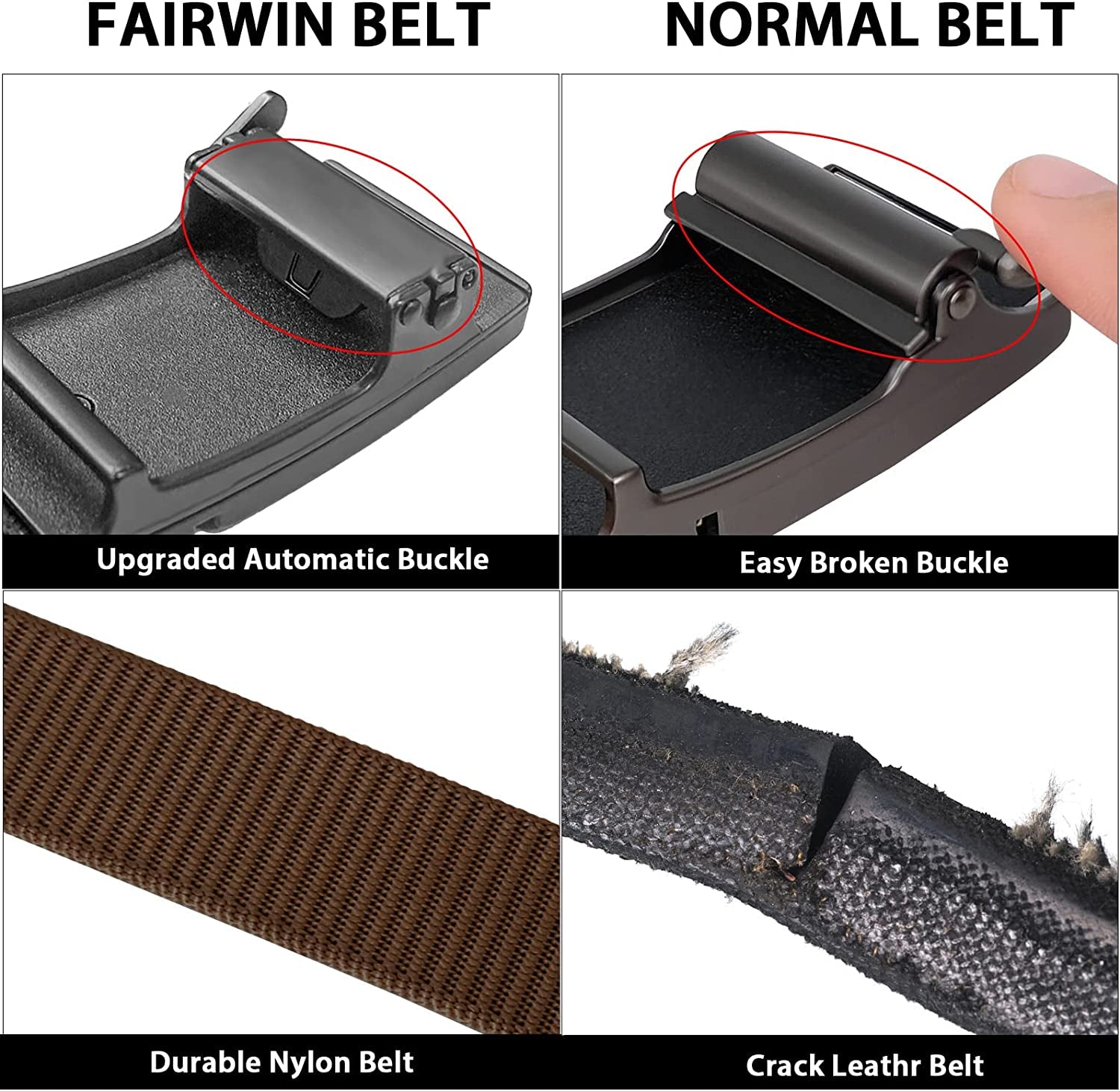 Golf Belts for Men 2 Pack Mens Ratchet Casual Belts for Jeans Adjustable Slide Belt Click Gun Belt Web Nylon Belt