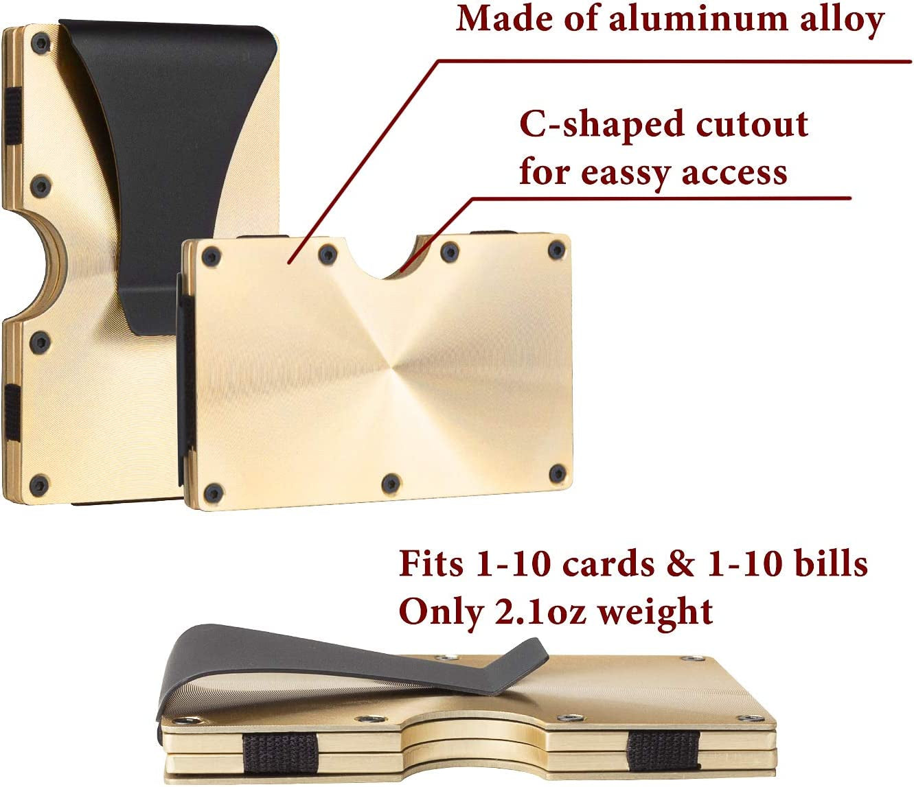 Personalized Wallet Gifts for Husband Boyfriend Custom Aluminum Wallet with Money Clip Engraved Credit Card Holder for Men Anniversary Christmas Valentine'S Day Gifts