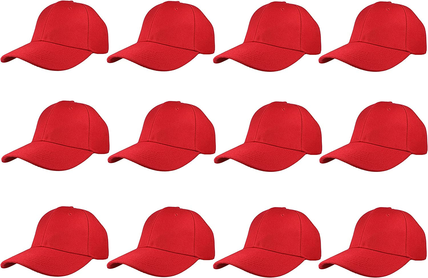 Plain Blank Baseball Caps Adjustable Back Strap Wholesale LOT 12 PC'S