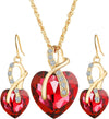 Love Heart Pendant Necklace for Women Heart Jewelry Set Heart Necklace and Heart Earring Love Heart Necklace Christmas Jewelry Gift Heart Necklace Valentine’S Day Jewelry Gift for Women