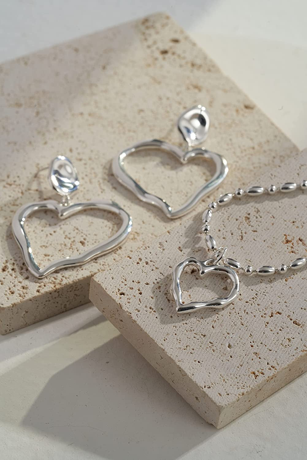 Heart Hoop Earrings 925 Sterling Silver Dangle Earrings Drop Earrings for Women Girl Earrings Christmas Day/Valentine Day/Birthday Arrings Gifts