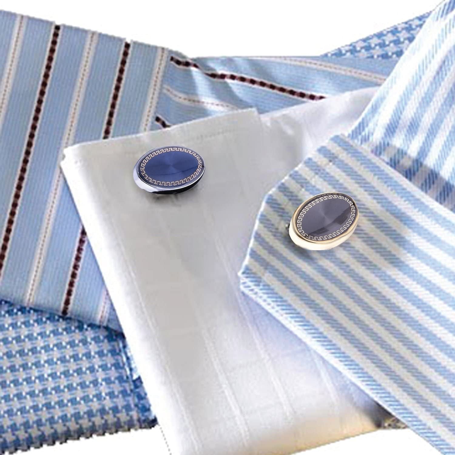 Cufflink 12 Pairs Two Tone Classy Stylish Men'S Cuff Links Elegant Gift Box