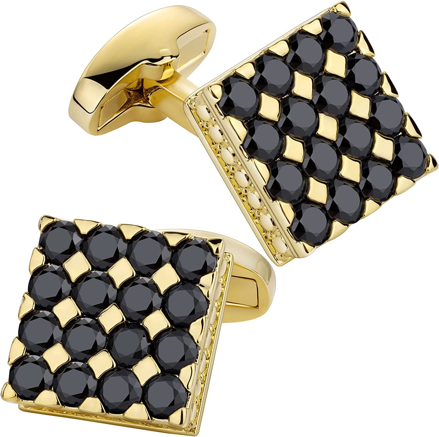 Cufflinks for Men, Gold Diamond Crystal Cufflinks for Groom Husband Personalized Gifts, Mens Formal Wedding Business Cufflinks, Luxurious Gorgeous Cuff Links French Shirt Accessories