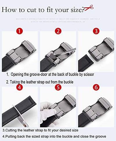 Leather Ratchet Belts for Men Automatic Buckle with Belt Box, Gift for Men