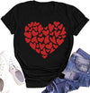 Valentines Day Shirt for Women Cute Love Heart Tshirts Graphic Valentine Gift Tee Casual Hearts Tops