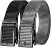 Golf Belts for Men 2 Pack Mens Ratchet Casual Belts for Jeans Adjustable Slide Belt Click Gun Belt Web Nylon Belt