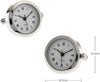 Real Working Watch Pair Cufflinks in a Presentation Gift Box & Polishing Cloth