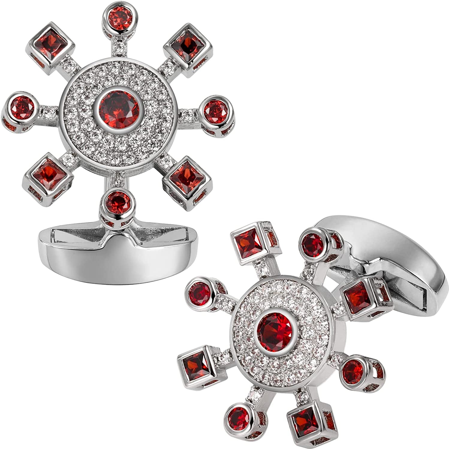 Cufflinks for Men, Gold Diamond Crystal Cufflinks for Groom Husband Personalized Gifts, Mens Formal Wedding Business Cufflinks, Luxurious Gorgeous Cuff Links French Shirt Accessories