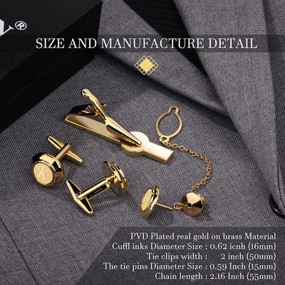 2 Inch Tie Clips with Cufflinks and Tie Pin for Men(A-Z), Tie Tack Lapel Pins for Men’S Suit, Tuxedo, Accessories for Necktie, Shirts