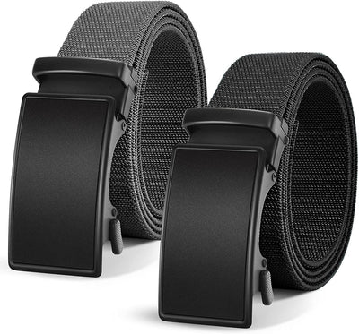 Men'S Belt, 2 Pack Ratchet Golf Belt for Men Elastic Stretch Belts Nylon Casual Belt for Jeans Adjustable Web Belt