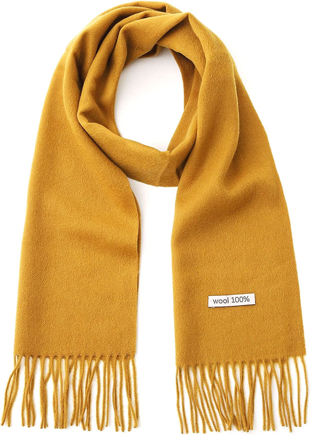 100% Wool Scarf - Men and Women Warm Soft Luxurious Solid Colors Gift Box by