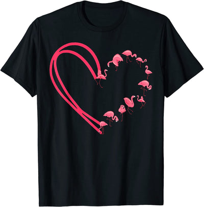 Valentines Day Flamingo Valentine Heart Shape T-Shirt