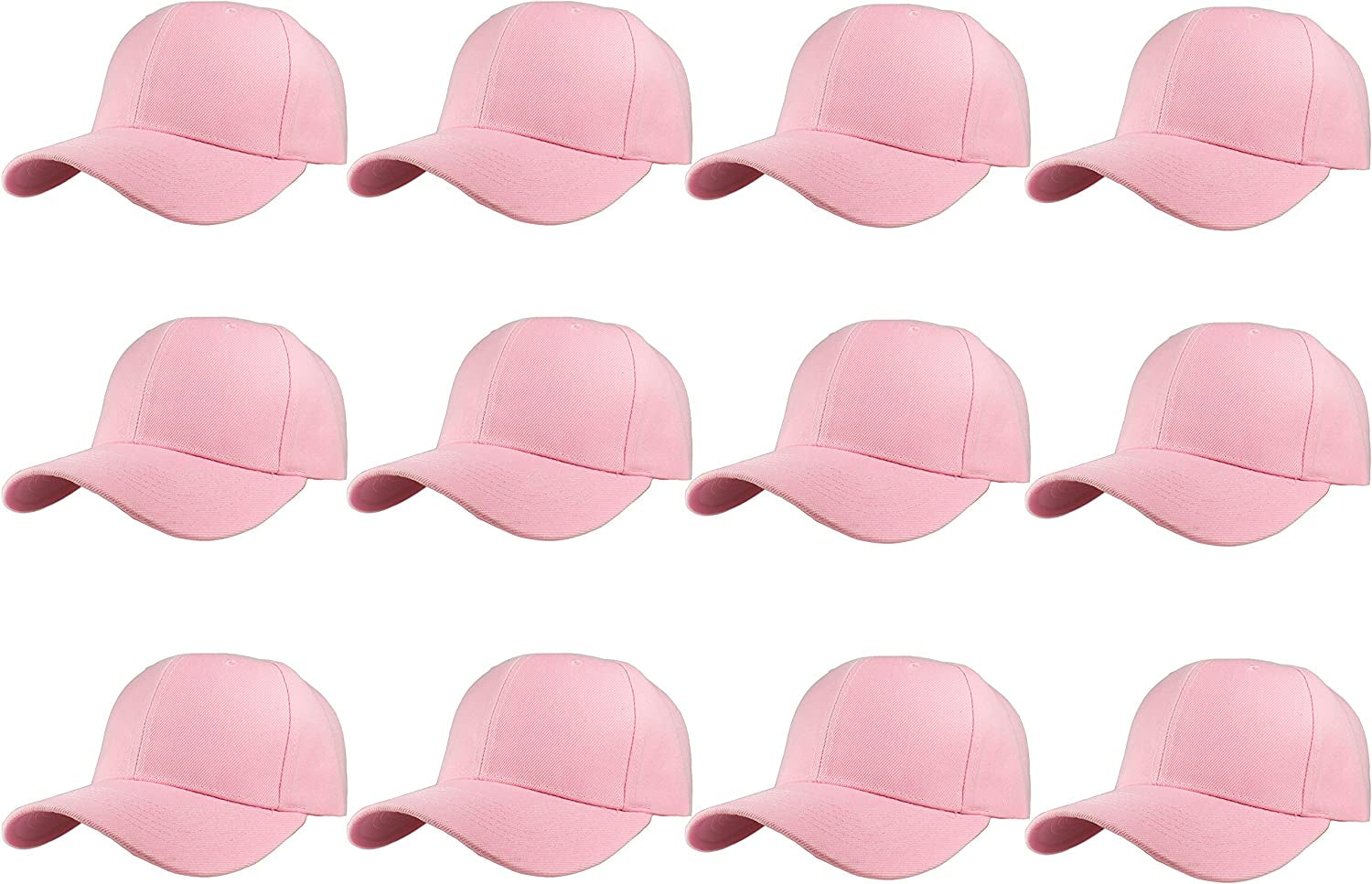 Plain Blank Baseball Caps Adjustable Back Strap Wholesale LOT 12 PC'S