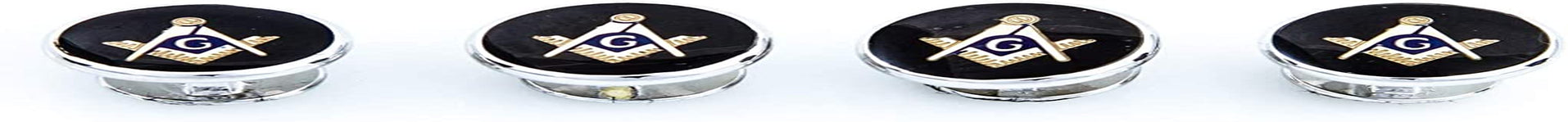 Freemason Masonic Mason Crystal Silver Tone Cufflinks and Studs Tuxedo Set in a Presentation Gift Box & Polishing Cloth