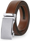 Men'S Ratchet Belt for Dress 2Pack Slid Leather Belt with Automatic Click Buckle