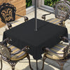 Outdoor and Indoor Tablecloth - Washable Waterproof Wrinkle Free Table Cloth with Zipper and Umbrella Hole for Spring/ Summer/ Party/ Picnic/ BBQS/ Patio (Round 60 Inch, Grey)