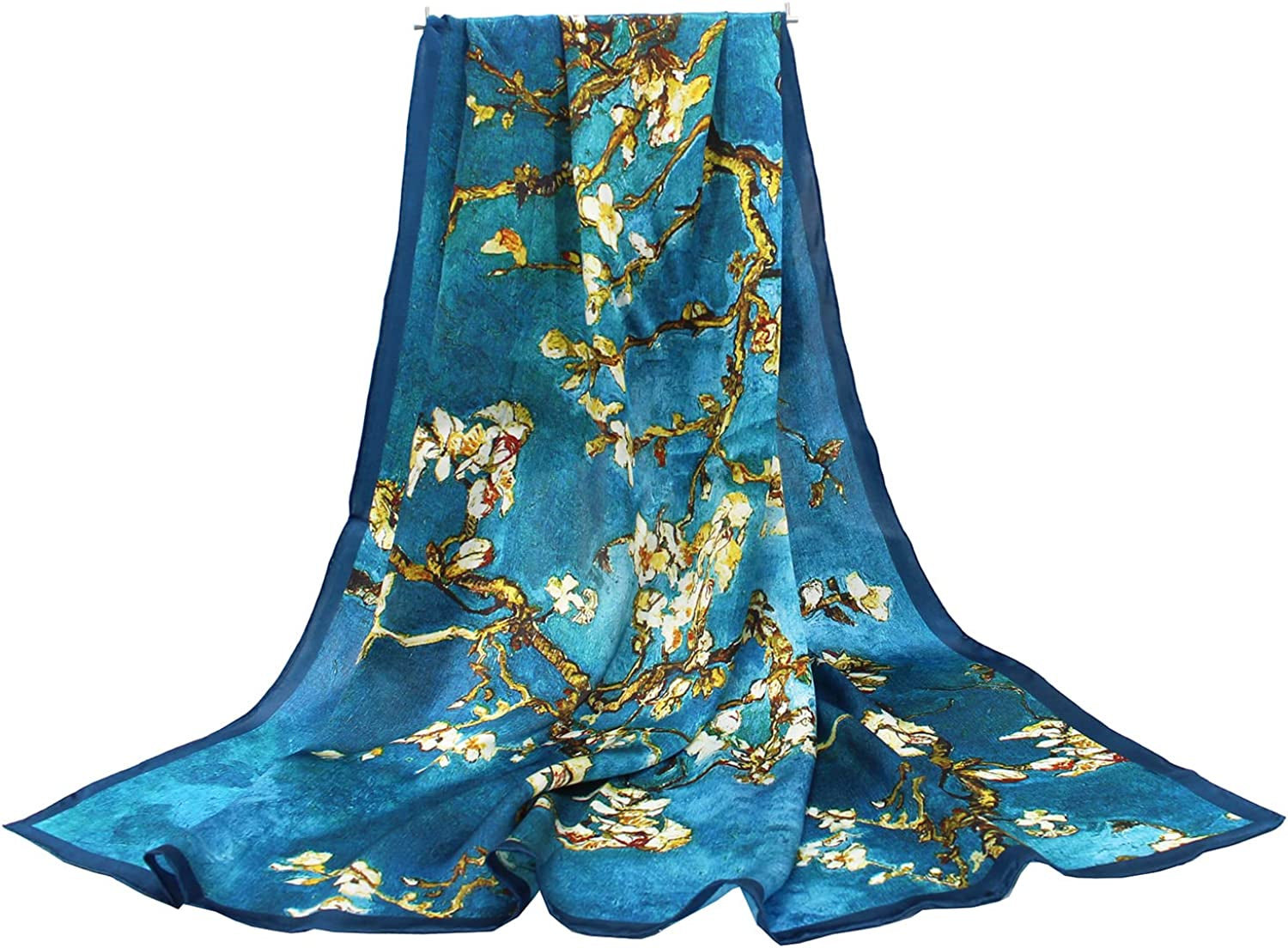 ANDANTINO 100% Pure Mulberry Silk Scarf 43" Large Square Lightweight Headscarf& Shawl–Women Hair Wraps-With Gift Packed