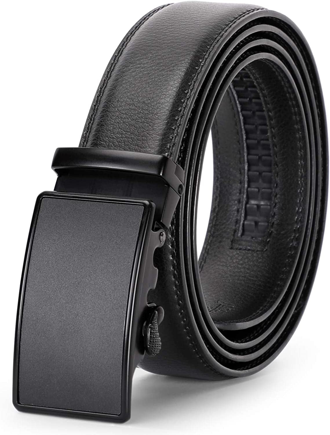 Men'S Ratchet Belt for Dress 2Pack Slid Leather Belt with Automatic Click Buckle