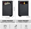 Minimalist Wallet Credit Card Wallet Real Carbon Fiber Leather Slim Stealth Wallets for Men RFID Blocking Hybrid Wallet