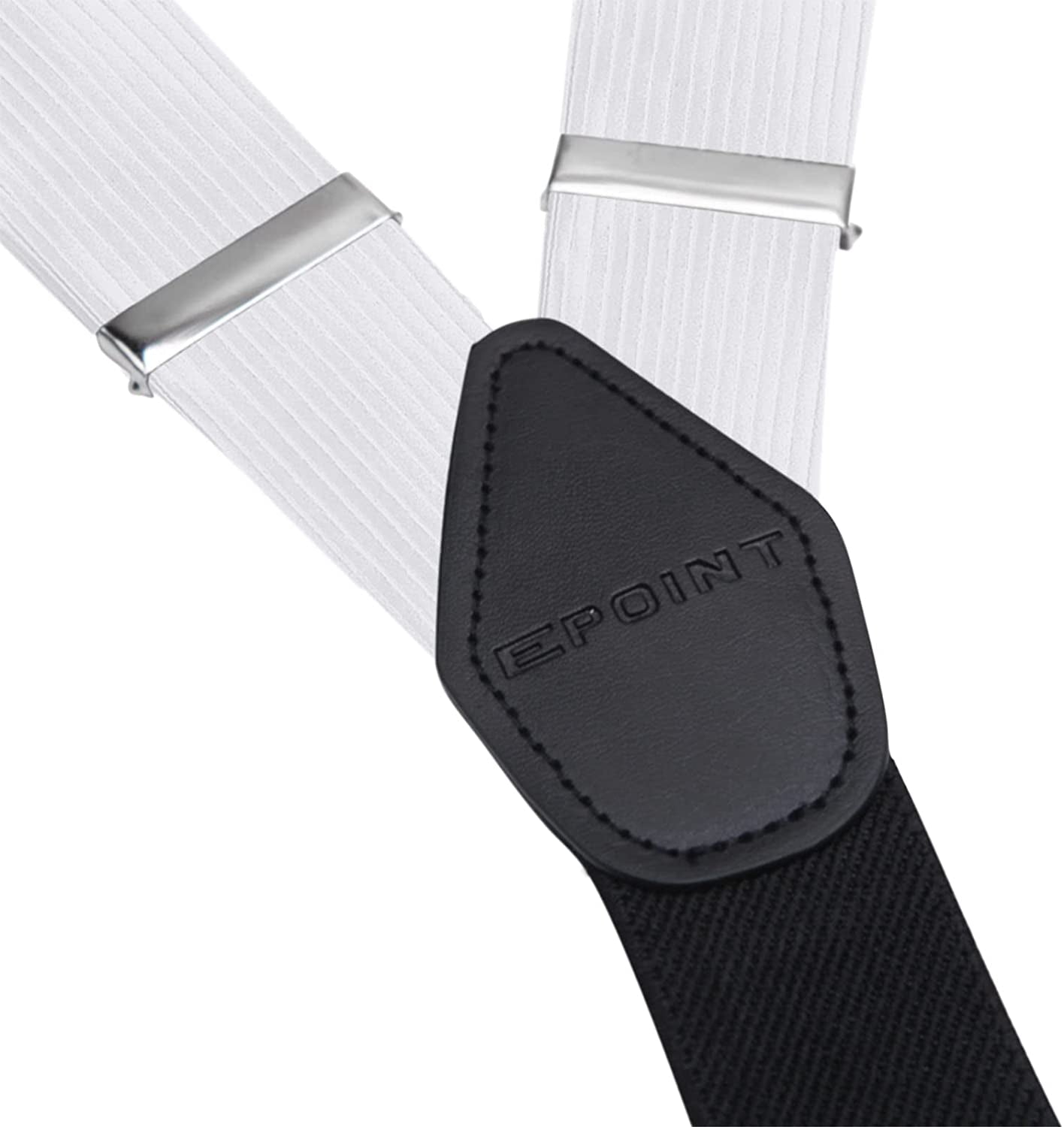 Jacquard Silk Suspenders for Men Clip-On Adjustable Elastic-Band Y-Back Suspenders Bow Ties Hanky Cufflink Set