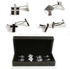 Cross Crosses 4 Christian Pairs Cufflinks in a Presentation Gift Box & Polishing Cloth