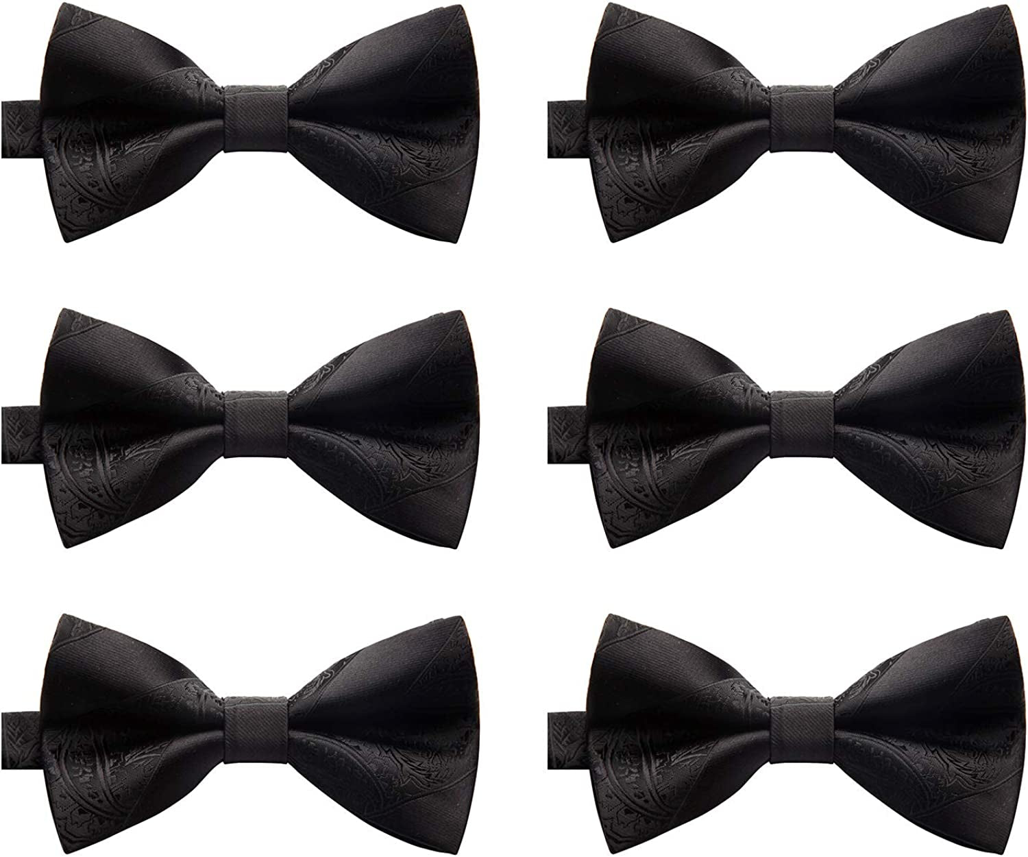 3/6 Pack Bow Ties for Men Paisley Plaid Dot Pre-Tie Bow Tie and Pocket Square Formal Bowties Handkerchief Set Adjustable