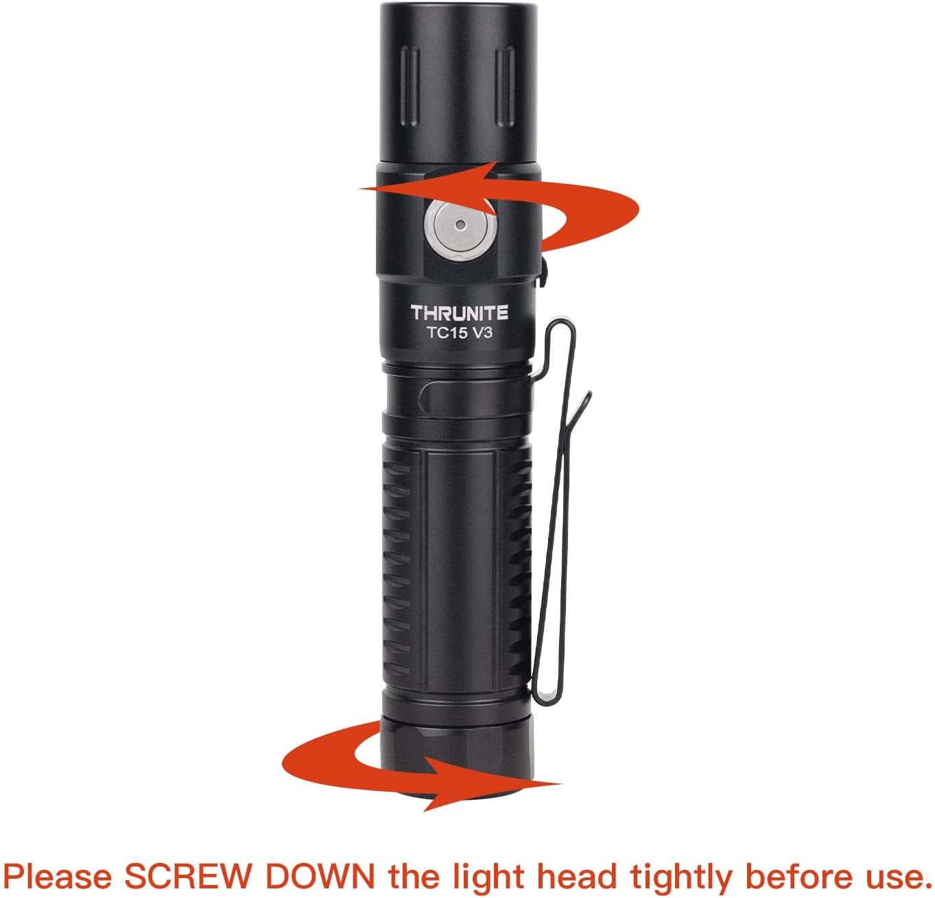 TC15 V3 2403 High Lumen Flashlight, USB C Rechargeable LED Handheld Flashlights, Ultra-Bright CREE XHP 35.2 LED, Indoor/Outdoor (Camping, Security and Emergency Use) Cool White - Black CW