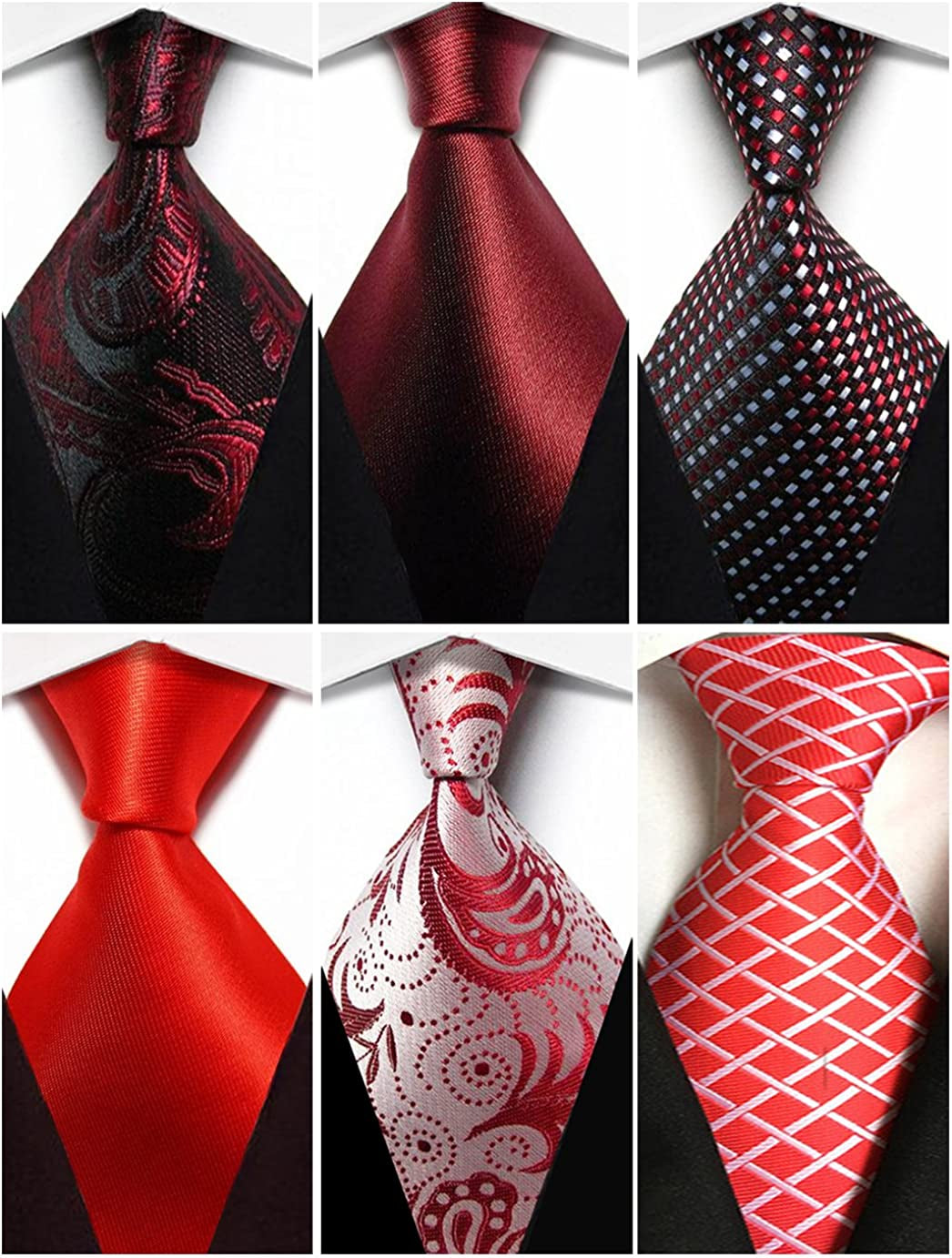 Lot 6 PCS Men'S Silk Tie Woven Necktie Jacquard Classic Ties for Men