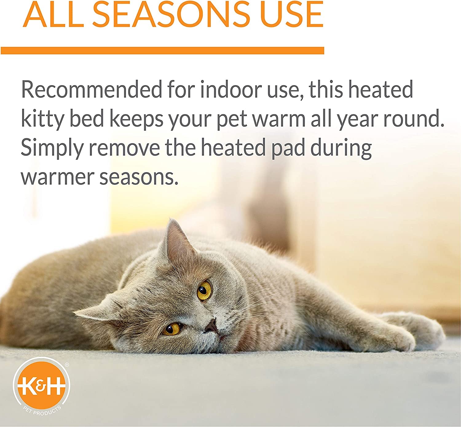 Heated Thermo-Kitty Pet Bed, Plush Cat Bed, Sage