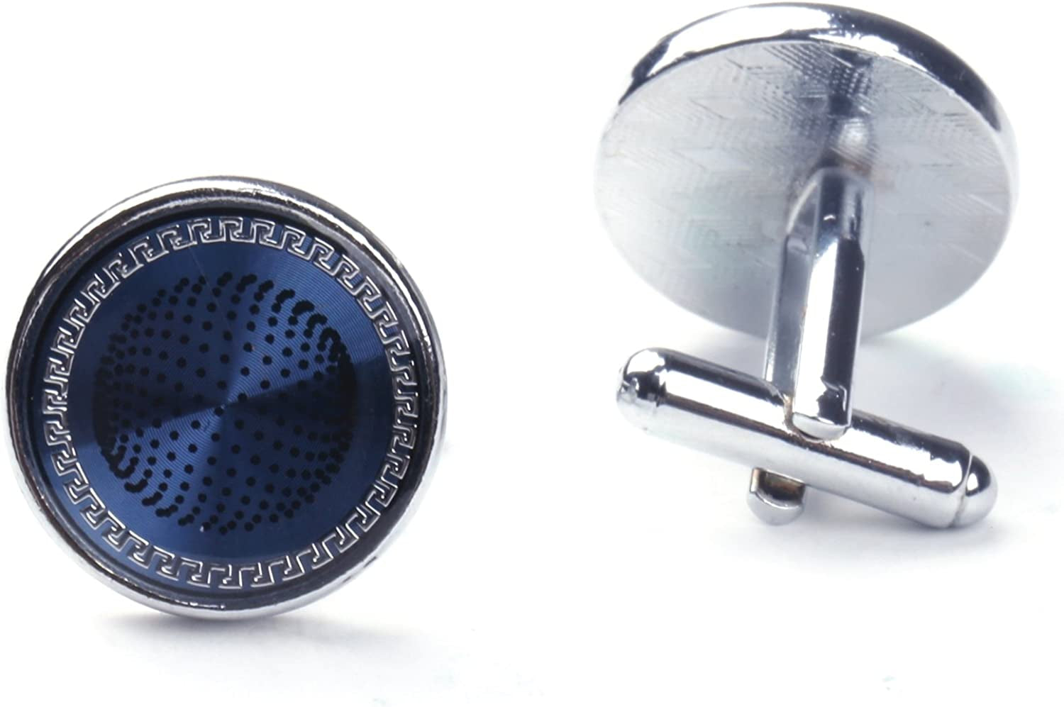 Cufflink 12 Pairs Two Tone Classy Stylish Men'S Cuff Links Elegant Gift Box