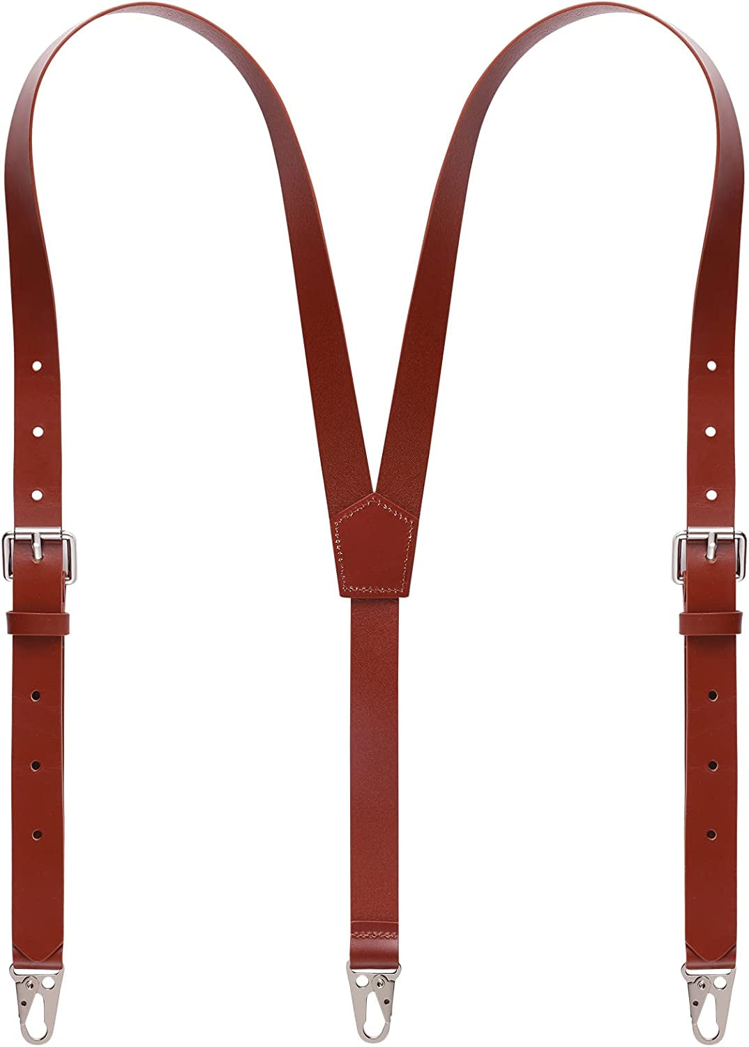 Genuine Leather Suspenders for Men, Y Design Leather Suspenders
