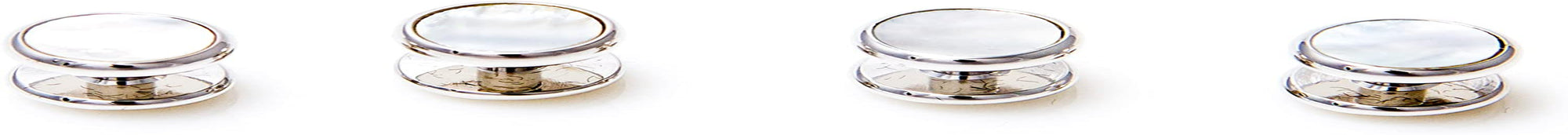 Mother of Pearl Cufflinks and Studs Tuxedo Set in a Presentation Gift Box & Polishing Cloth