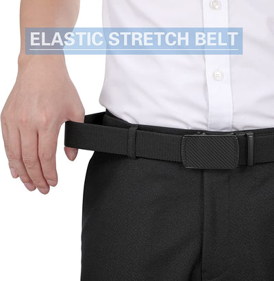 Men'S Belt, 2 Pack Ratchet Golf Belt for Men Elastic Stretch Belts Nylon Casual Belt for Jeans Adjustable Web Belt