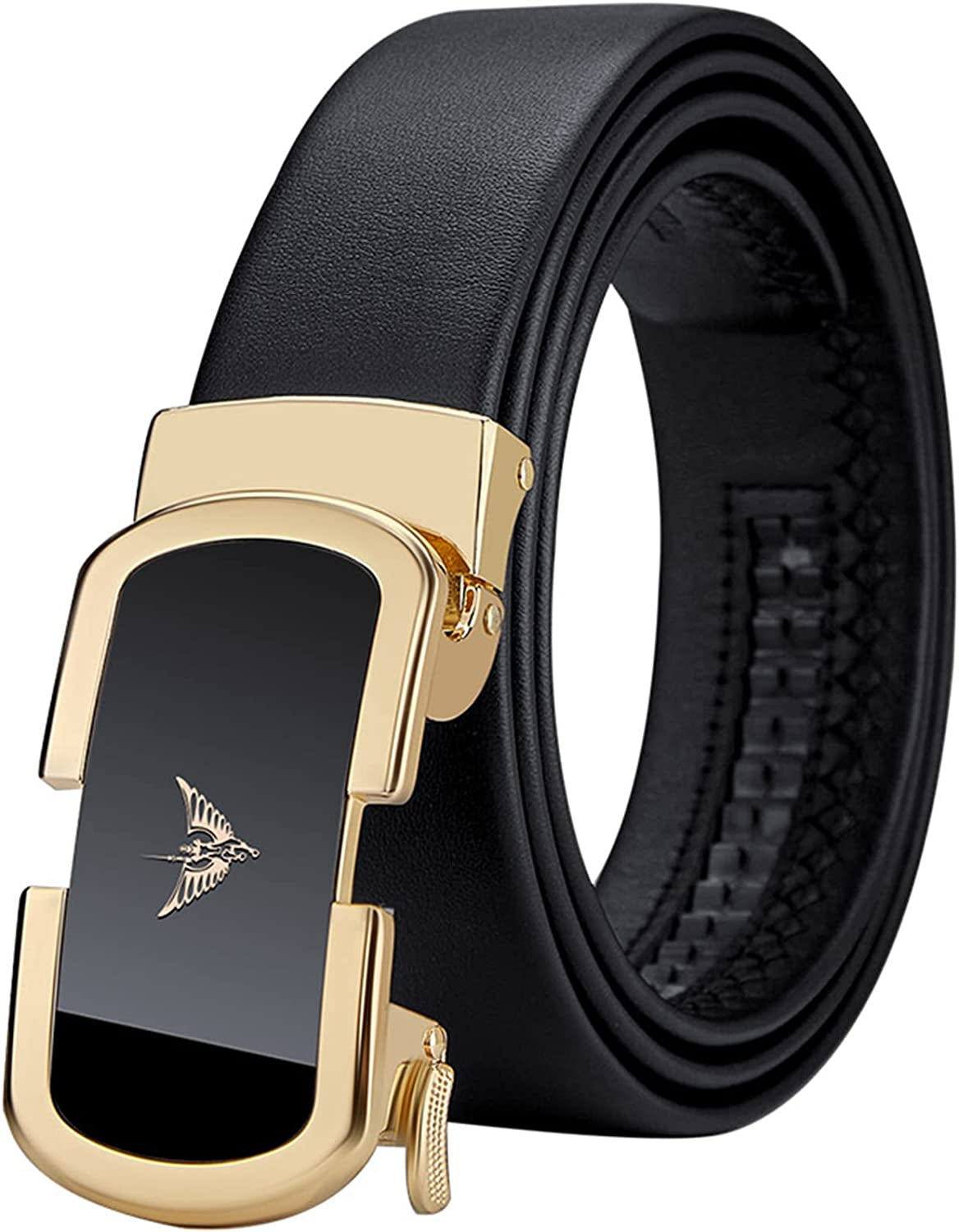 Leather Ratchet Belts for Men Fashion Automtic Buckle Waist Belt with Gift Box, Gift for Men